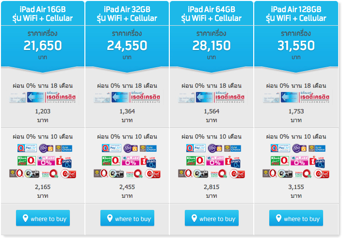 ราคา iPad Air dtac