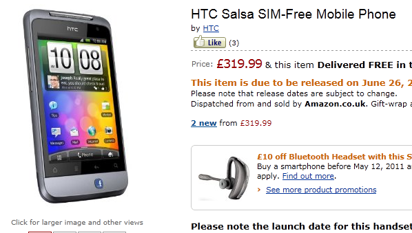 HTC Salsa เเละ HTC Chacha เปิดตัวกับราคาที่เเรงโคตรๆ