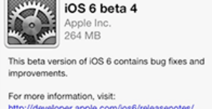 Apple ปล่อย iOS 6 Beta 4 ให้นักพัฒนาดาวนโหลดแล้ว : ไร้เงาแอพ YouTube, เพิ่ม Bluetooth Sharing