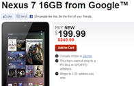 ตามคาด Nexus 7 รุ่น 16 GB ถูกปรับราคาลงเหลือ 199 ดอลลาร์สหรัฐ เท่า 8 GB ตัวเก่า