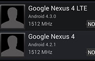 ปรากฏผลเทส Nexus 4 รุ่น LTE รันบน Android 4.3