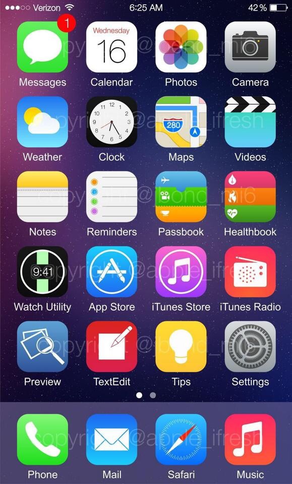 เปิดตัวเลยเถอะ!! หลุดภาพ iOS 8 ที่รันบน iPhone 5S