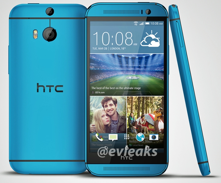 มือถือหรือดินสอสี! พบภาพหลุด HTC One M8 สีน้ำเงินบนทวิตเตอร์