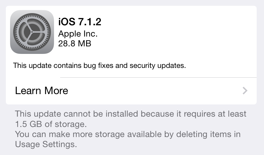 iOS 7.1.2 เปิดให้อัพเดตแล้ว ทั้ง iPhone iPad และ iPod Touch