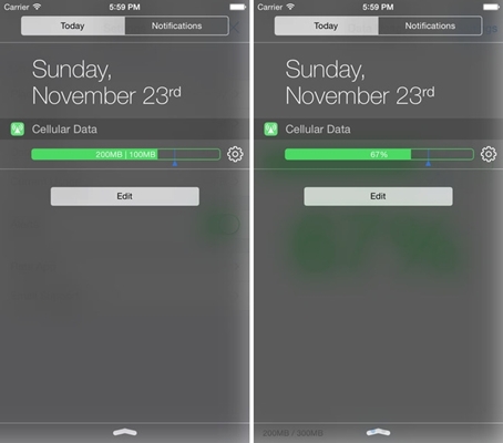 [13/01/2015] Data Widget วิดเจ็ทเก๋ๆ สำหรับแสดงยอดการใช้อินเทอร์เน็ต แจกฟรีบน iOS ในเวลาจำกัดจ้า