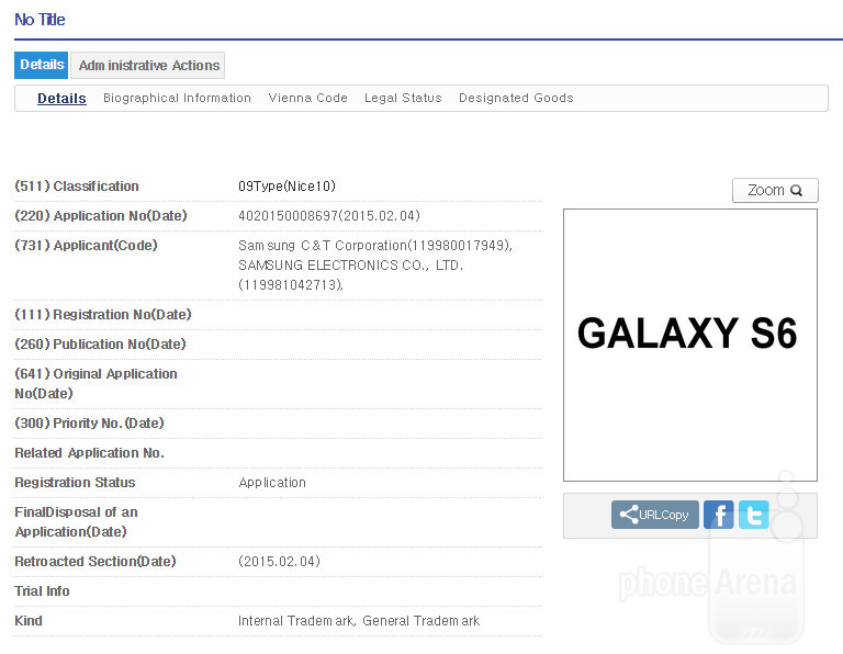 ข่าวลือเป็นจริง Samsung จดทะเบียนชื่อ Galaxy S6 และ S6 Edge แล้วในเกาหลี