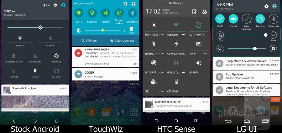 Stock Lollipop vs TouchWiz vs Sense vs LG UI 02