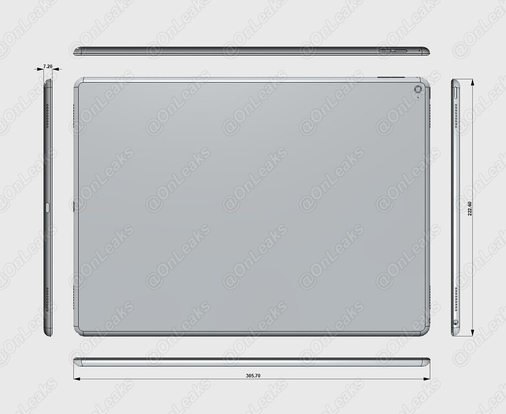 หลุดภาพ Render ของ iPad Pro โชว์ให้เห็นทุกสัดส่วน