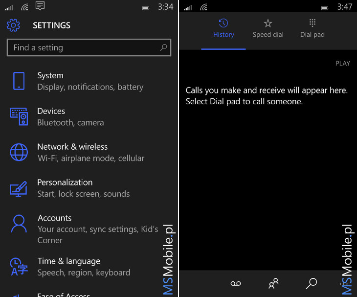 7 Windows 10 Mobile Build 10149 ustawienia telefon
