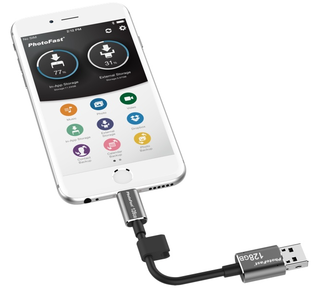 MemoryCable stores up to 128GB of content fro your iPhone1