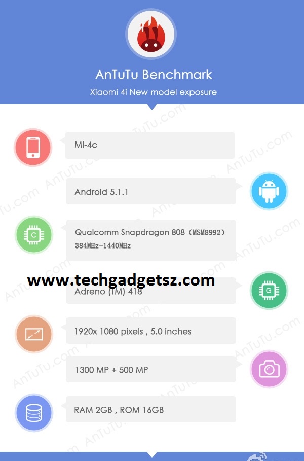 หลุดสเปค Xiaomi Mi 4c บน Antutu เผยมาพร้อม Snapdragon 808