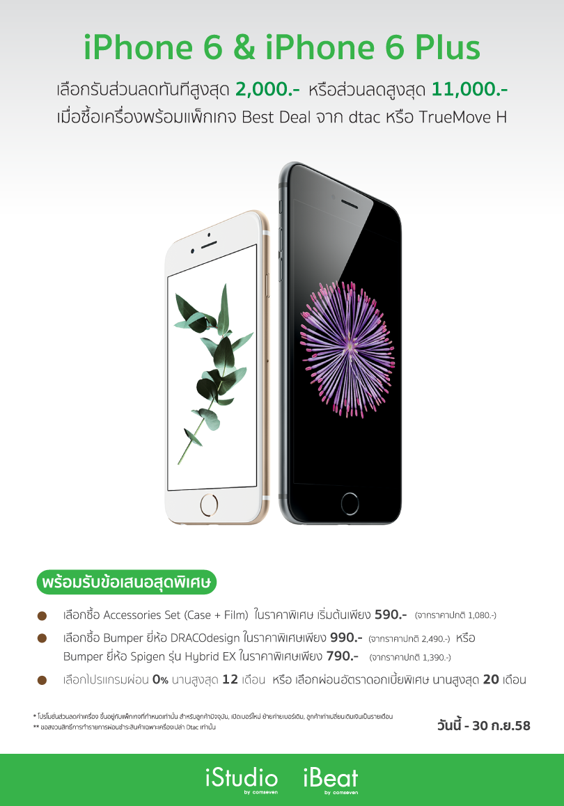 ผ่อนยาวมาก! ซื้อ iPhone 6 ที่ Banana IT รับส่วนลดค่าเครื่องสูงสุด 11,000 บาท ผ่อน 0% นาน 20 เดือน
