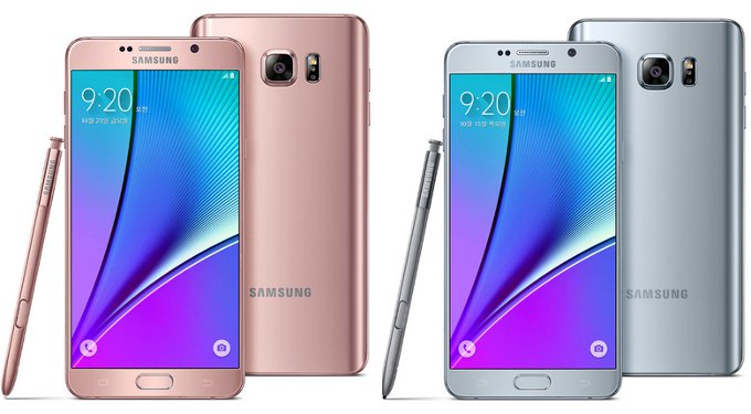 Samsung Galaxy Note 5 ออก 2 สีใหม่ Pink Gold และ Silver Titanium