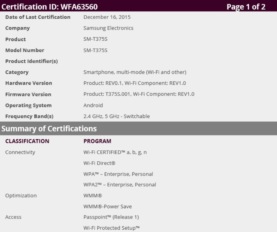 and its Wi Fi certification