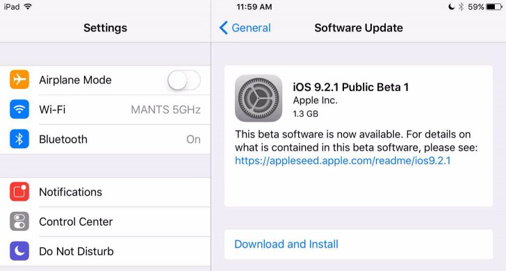 Apple ปล่อยอัพเดท  iOS 9.2.1 Public Beta 1 เป็นที่เรียบร้อยแล้ว!!!!