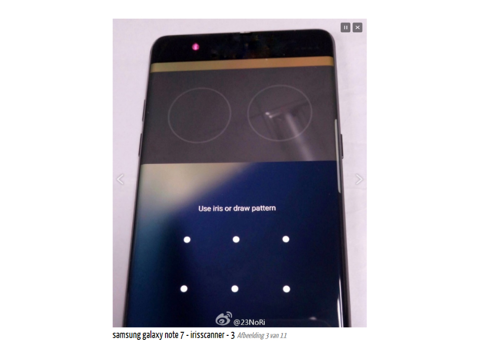 มาจริง !! หลุดภาพ ฟีเจอร์สแกนม่านตาบน Samsung Galaxy Note 7 !!