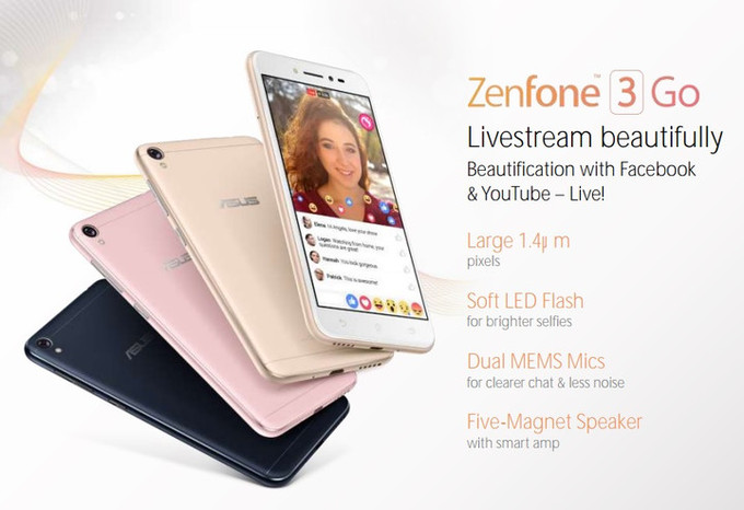 เผยสเปค ASUS Zenfone 3 Go มือถือรุ่นเล็ก Live สดหน้าสวย ลำโพงเทพ ราคาประมาณ 5,000 บาท