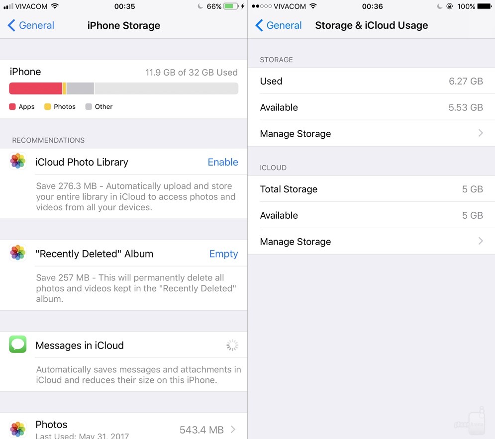 Storage---iOS-11-left-vs-iOS-right