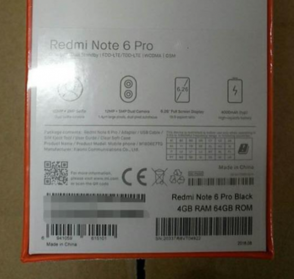 ภาพจริง พร้อมสเปค Xiaomi Redmi Note 6 Pro จอติ่ง 4 กล้อง และ Snapdragon 660!!