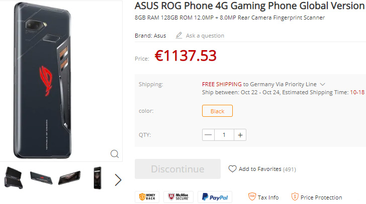 พบข้อมูลวันวางจำหน่ายและราคาของ Asus ROG Phone