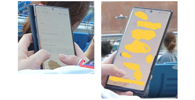 หลุดภาพเครื่องจริง Samsung Galaxy Note 10 ขณะกำลังใช้งานนอกสถานที่