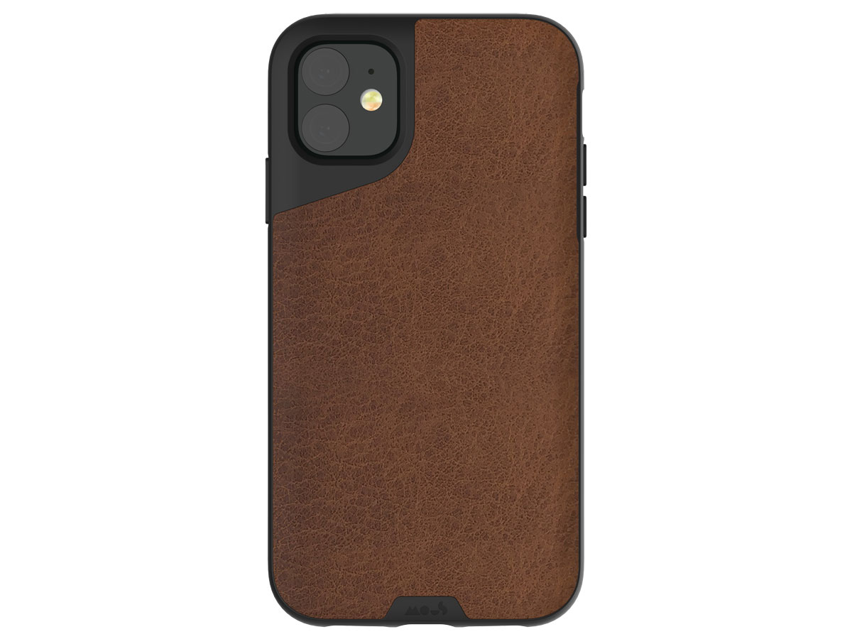 mous contour leather case iphone 11 hoesje leer bruin 5060624482212