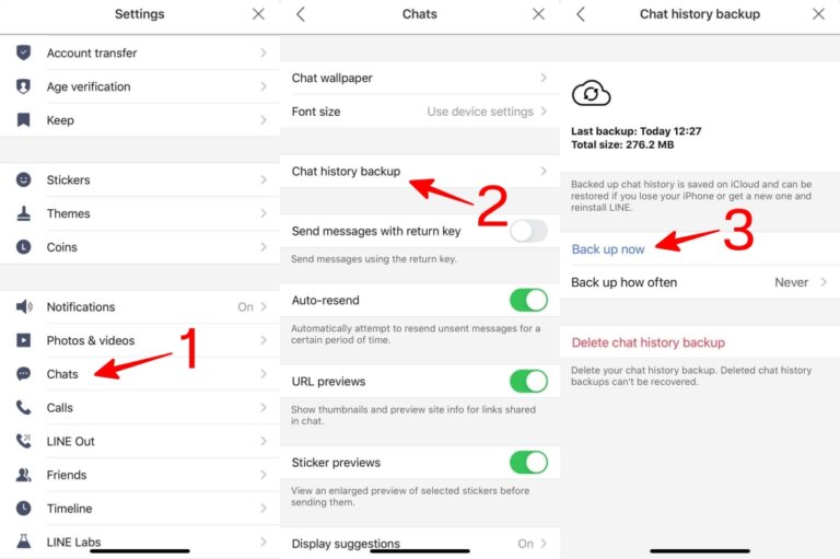 Backup and restore line chat history android