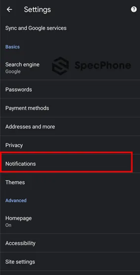 ปิดแจ้งเตือน Chrome notifications android setting noti