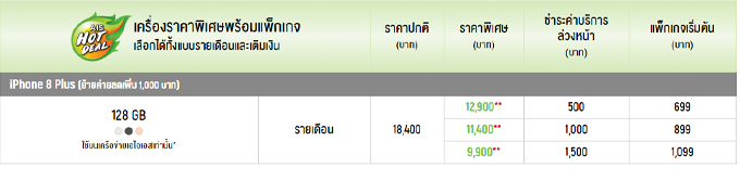 ราคา iPhone 8 plus ais