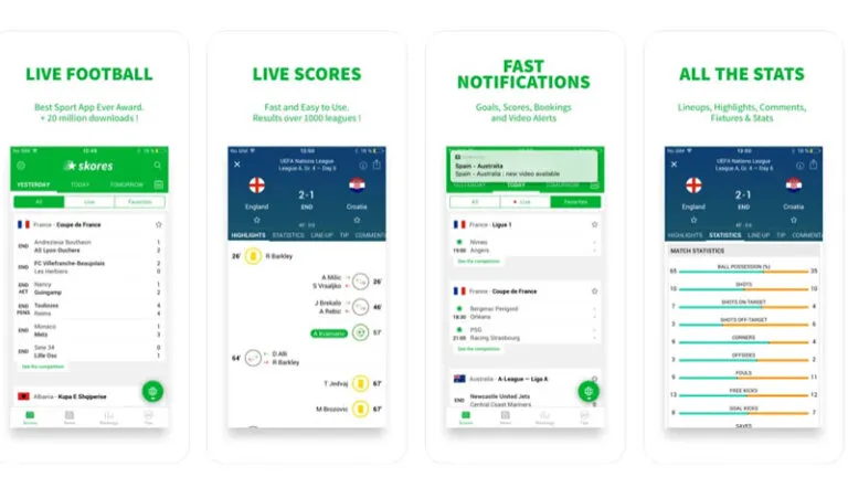 แอพดูบอลสดฟรี SKORES - Live Football Scores 