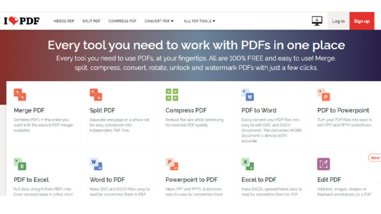 เว็บรวมไฟล์ PDF ฟรีออนไลน์ ilovepdf