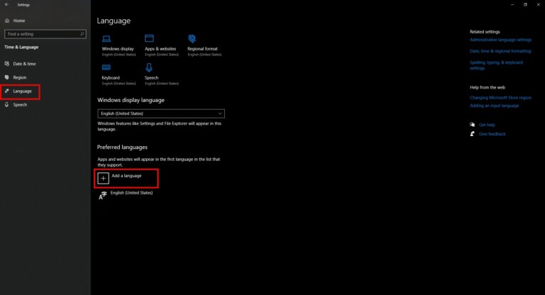 how to change language windows 10 03