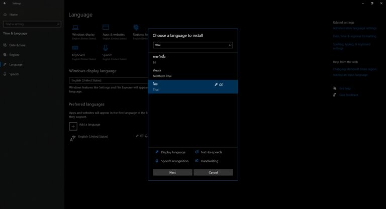 how to change language windows 10 04