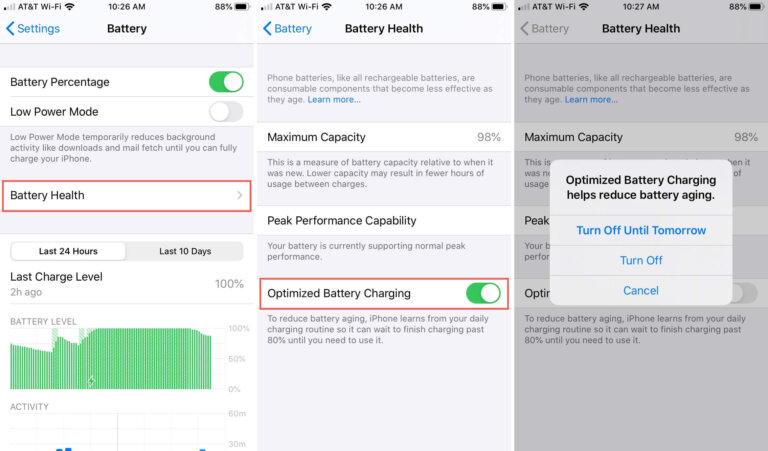 Disable Optimize Battery Charging iPhone