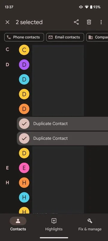 merge duplicate contacts on android manually 2