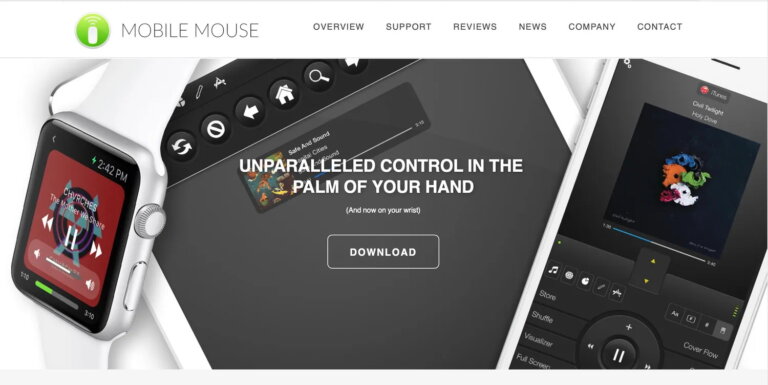 Mobile Mouse website first page