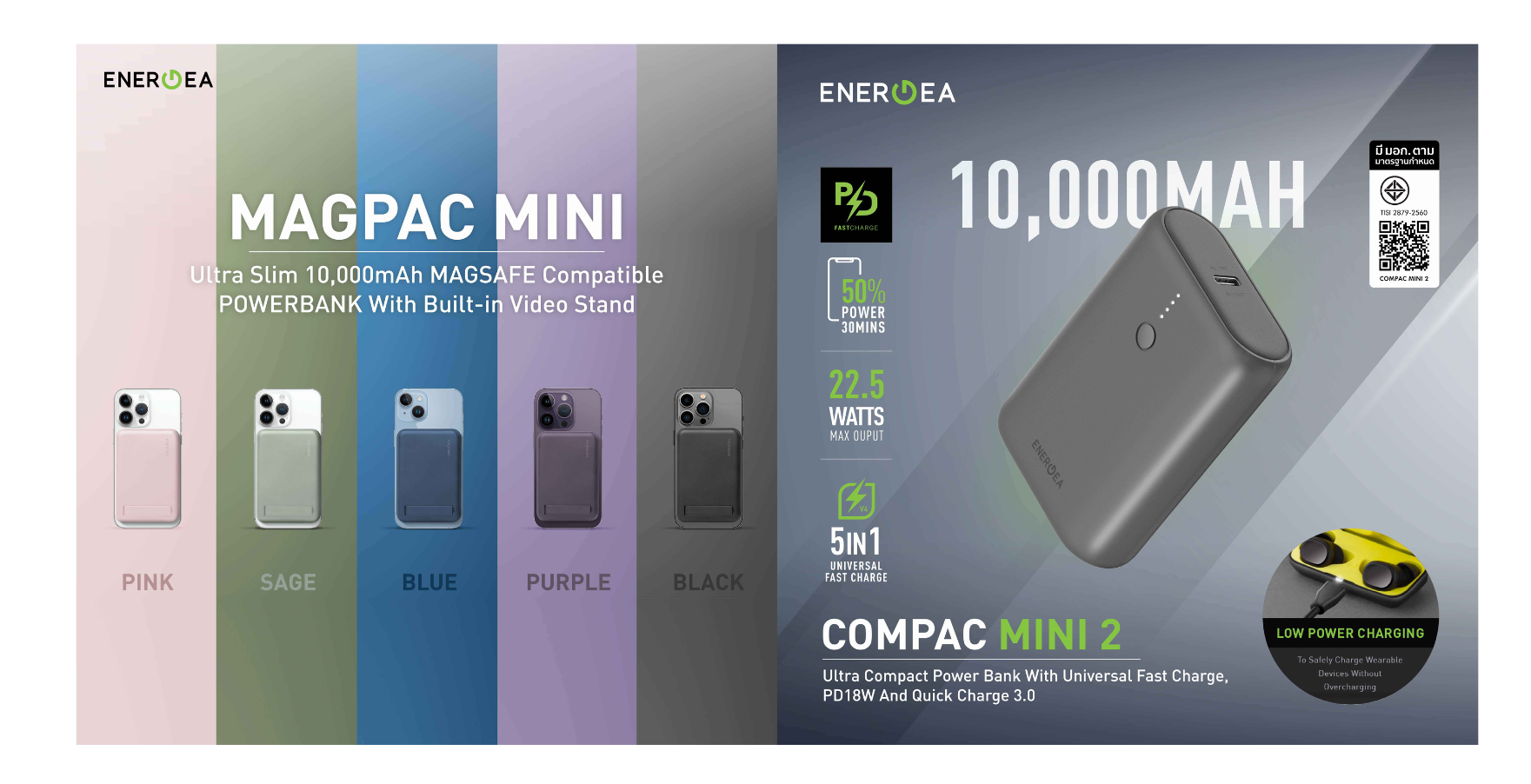 อาร์ทีบีฯ ส่งแบตเตอรี่สำรอง 2 รุ่นใหม่จากแบรนด์ Energea ComPac Mini 2 และ MagPac Mini