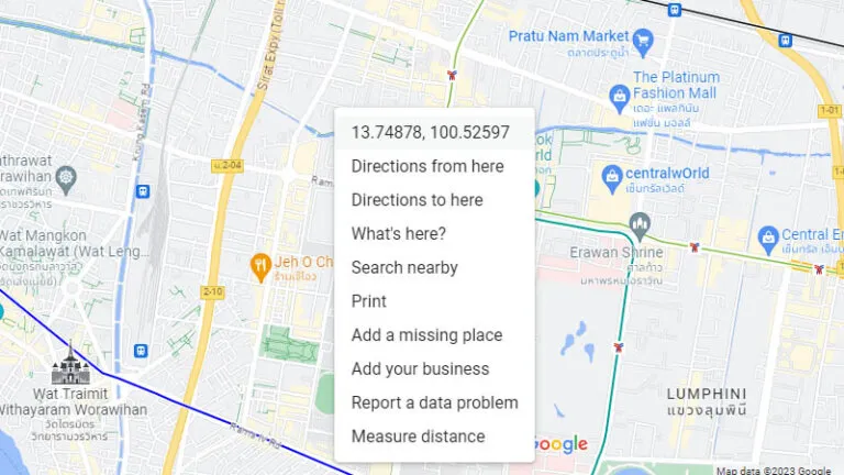 วิธีค้นหาพิกัดละติจูด ลองจิจูดดูยังไงคืออะไร Google Maps บนมือถือ PC 2023 6