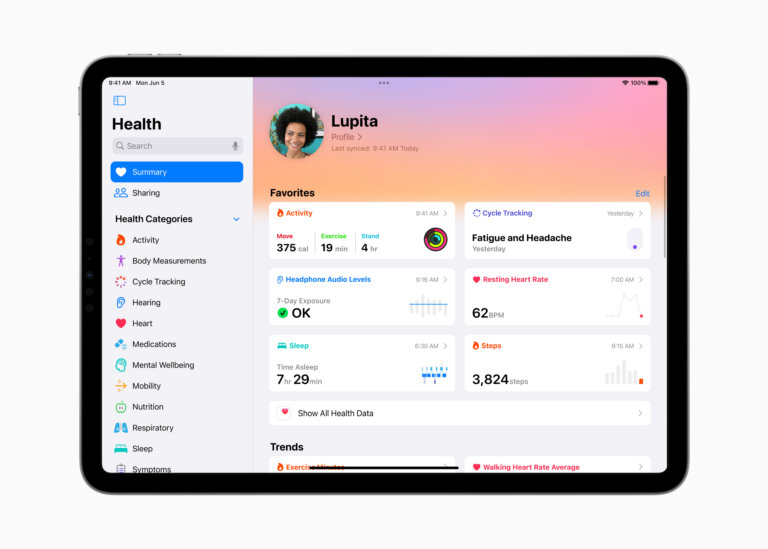 Apple WWDC23 iPadOS 17 Health 230605