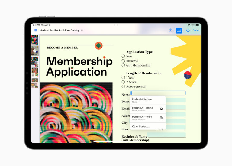 Apple WWDC23 iPadOS 17 PDFs AutoFill 230605