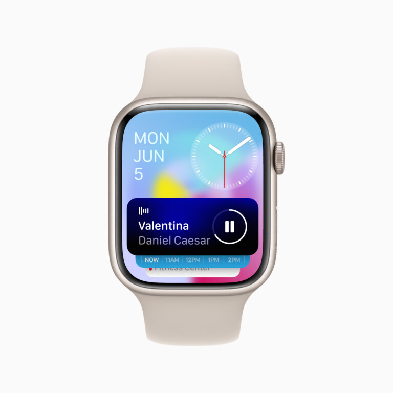 Apple WWDC23 watchOS 10 Smart Stack Now Playing 230605