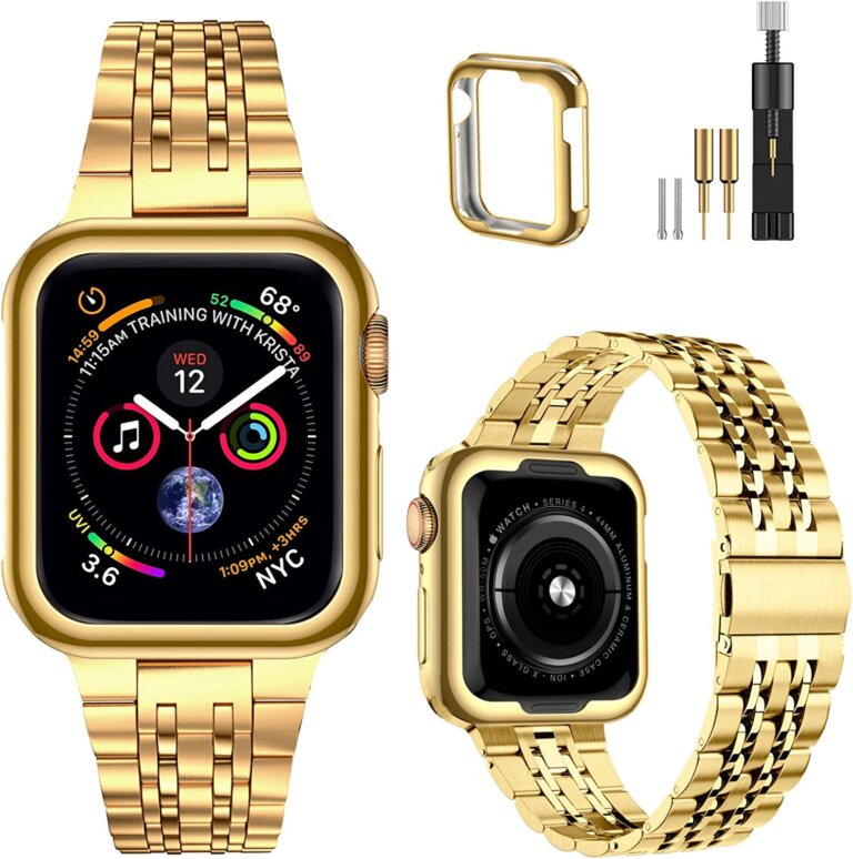 MioHHR Gold Stainless Steel Apple Watch Band 001