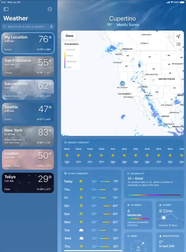 apple weather ipad app 1