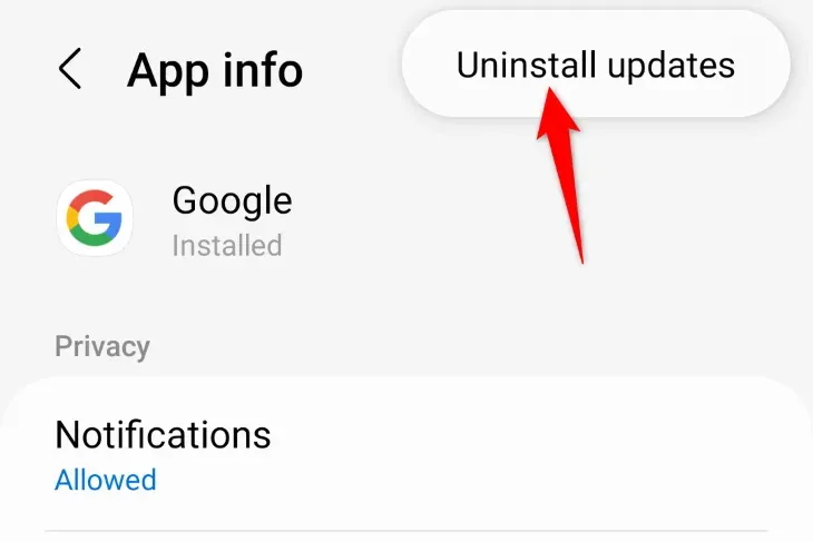 3 remove google app updates