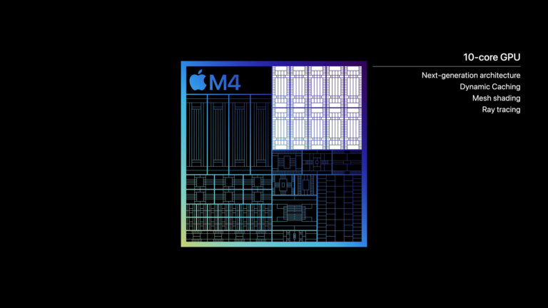 Apple M4 chip 10 core CPU 240507