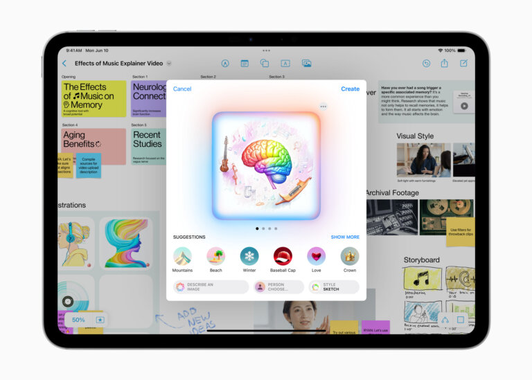 Apple WWDC24 iPadOS 18 Freeform Image Playground 240610