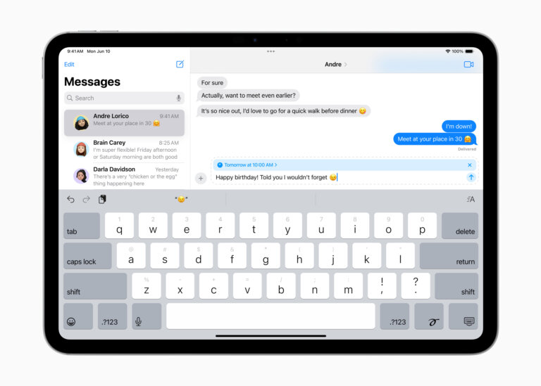 Apple WWDC24 iPadOS 18 Messages send later 240610