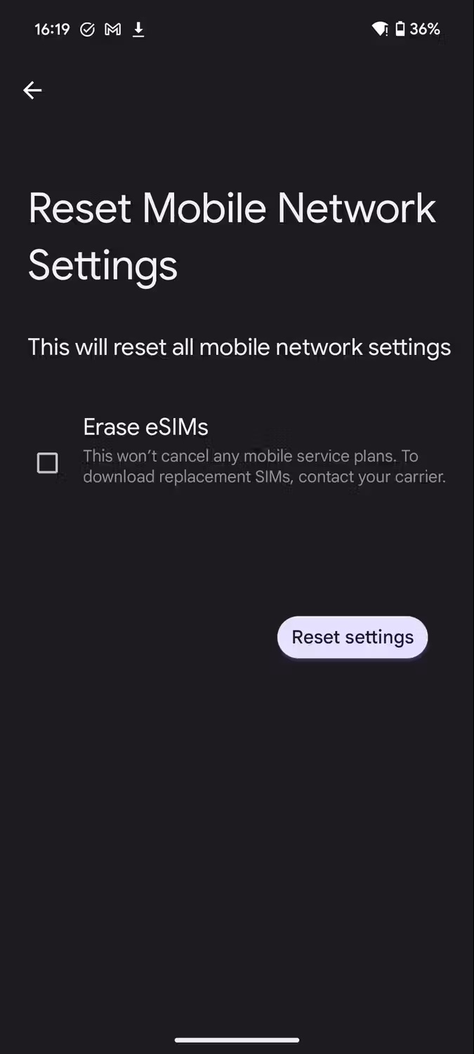 02 reset mobile network android
