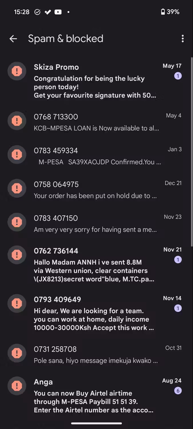 02 spam messages android