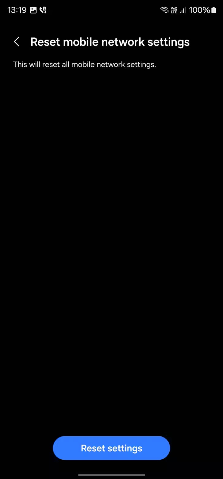 samsung reset mobile network